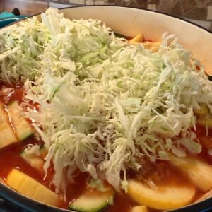 Kits Homemade Veggie Soup add liquids & veggies