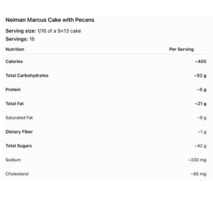 Neiman Marcus nutrition with pecans